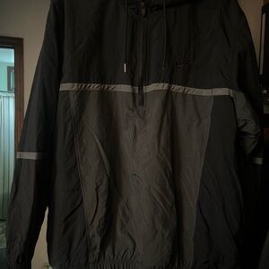 Nike Black and Charcoal Half-Zip Pullover Windbreaker